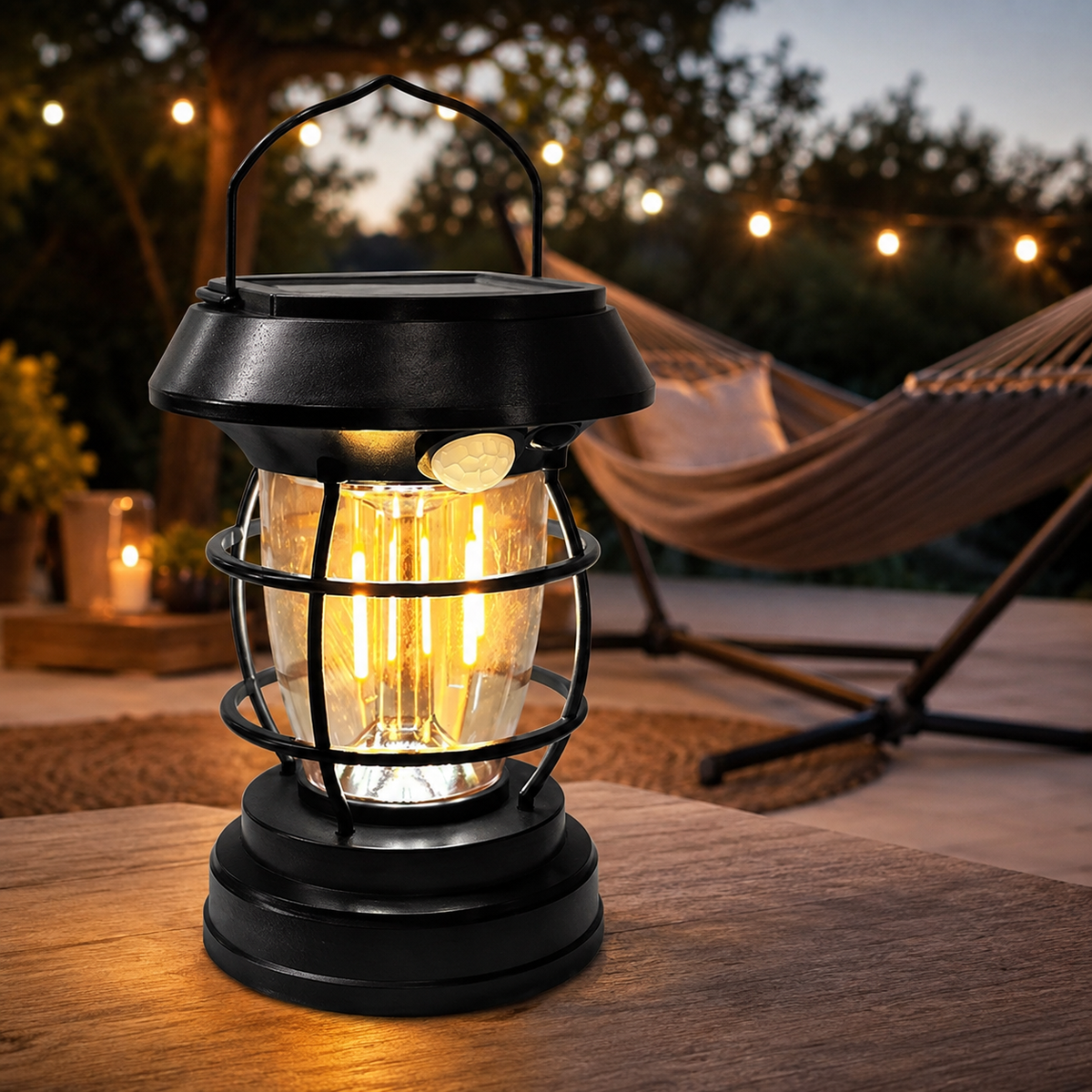 Solar-Powered Rechargeable LED Mosquito Zapper Lantern