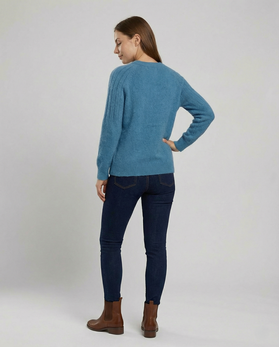 Fluffy women's knit sweater