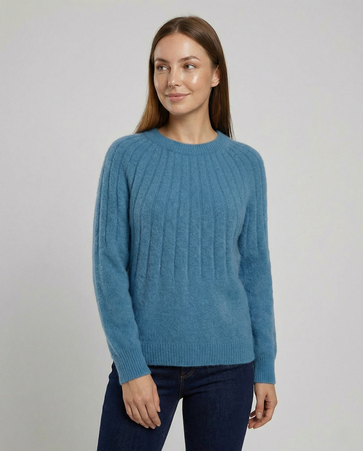 Fluffy women's knit sweater