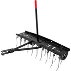 House Growers | 40 inch Tow Behind Dethatcher with 20 Spring Steel Tines Lawn Sweeper for Outdoor Yard Tools Lawn Care