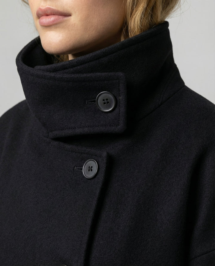 Oversized Wool Coat Women Stand Collar