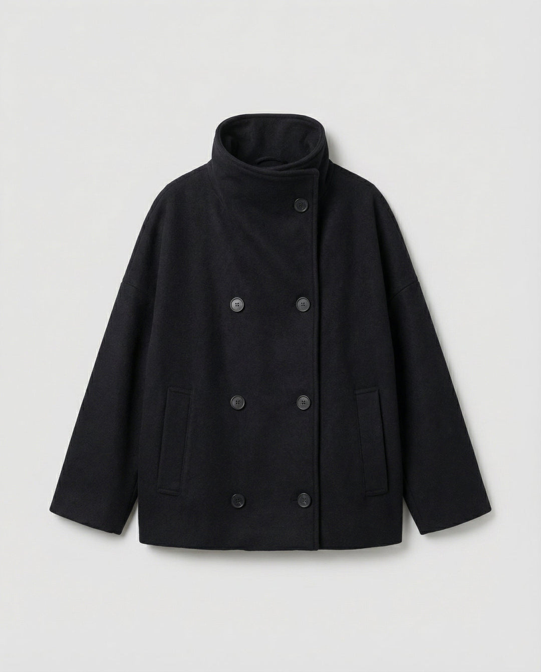 Oversized Wool Coat Women Stand Collar
