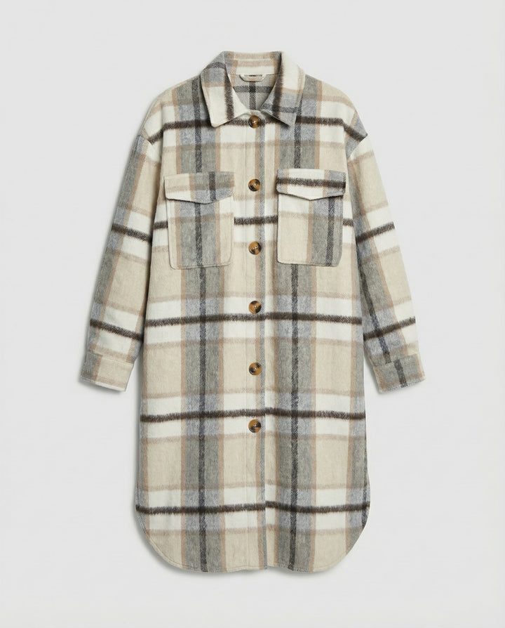 Checked women's coat autumn elegant