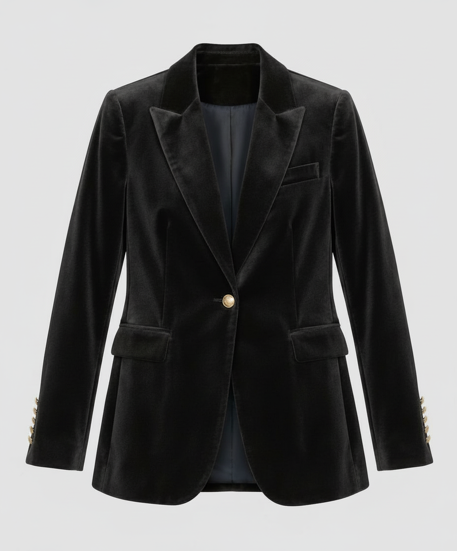 Elegant Women's Velvet Blazer