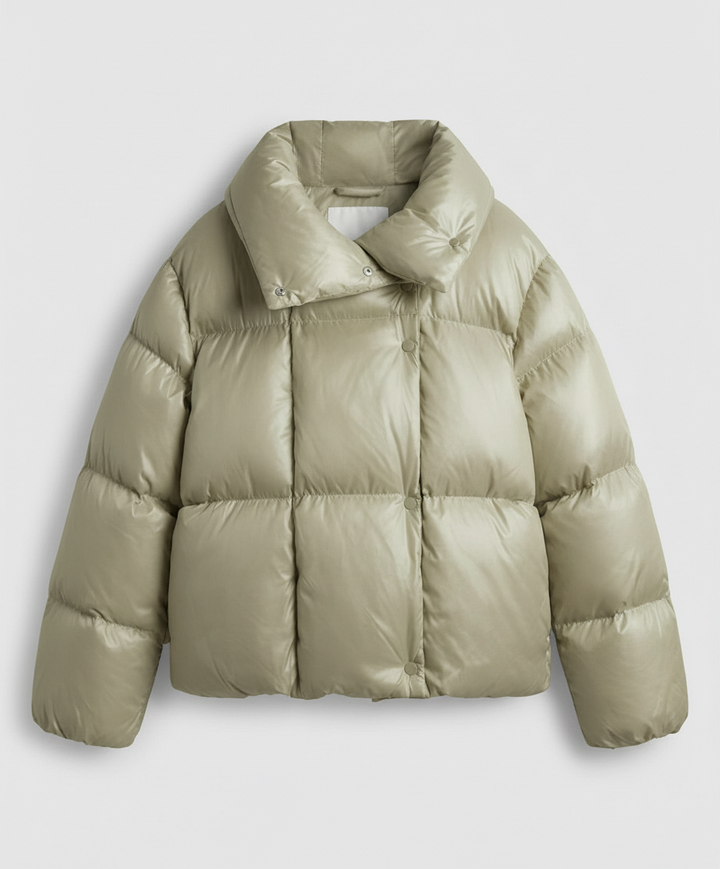 Short down coat women'shood