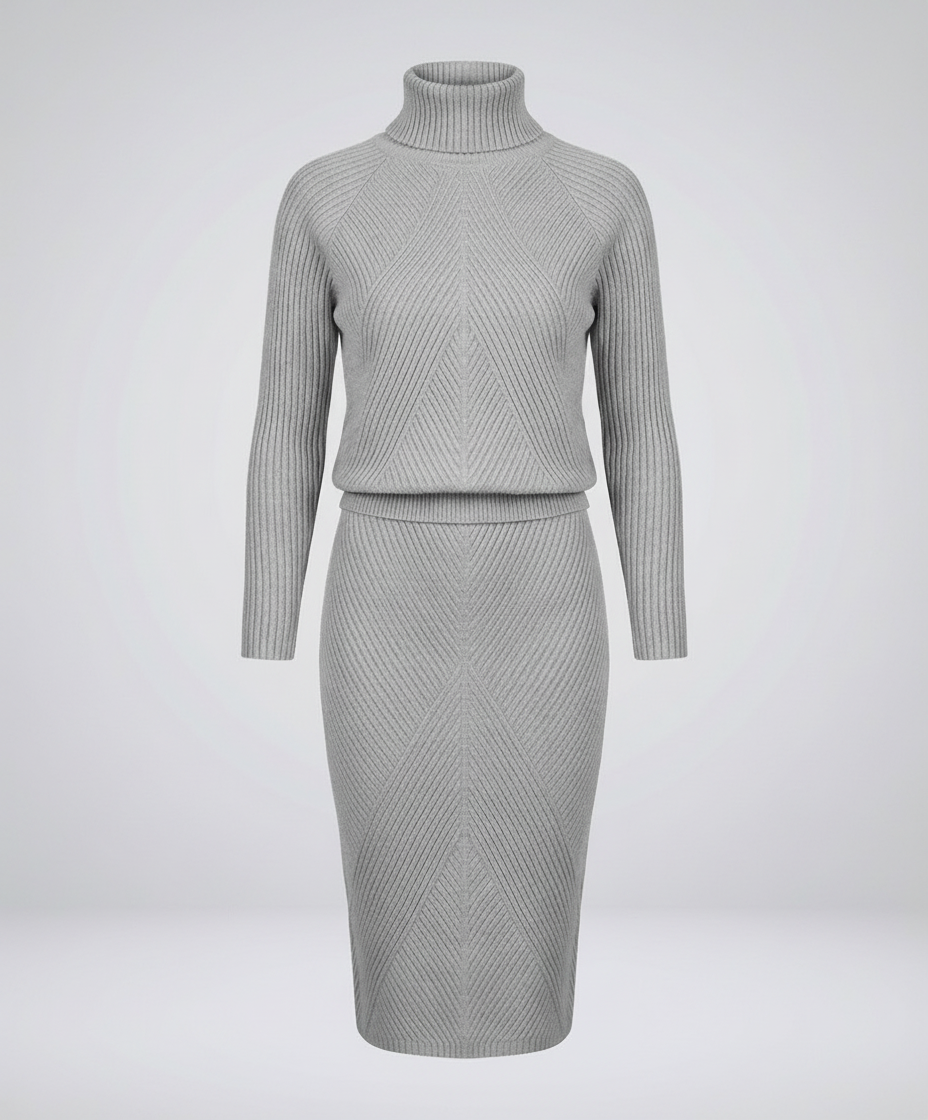 Cozy knitted dress women