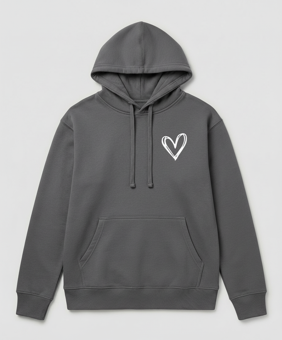 Hooded sweatshirt heart print women