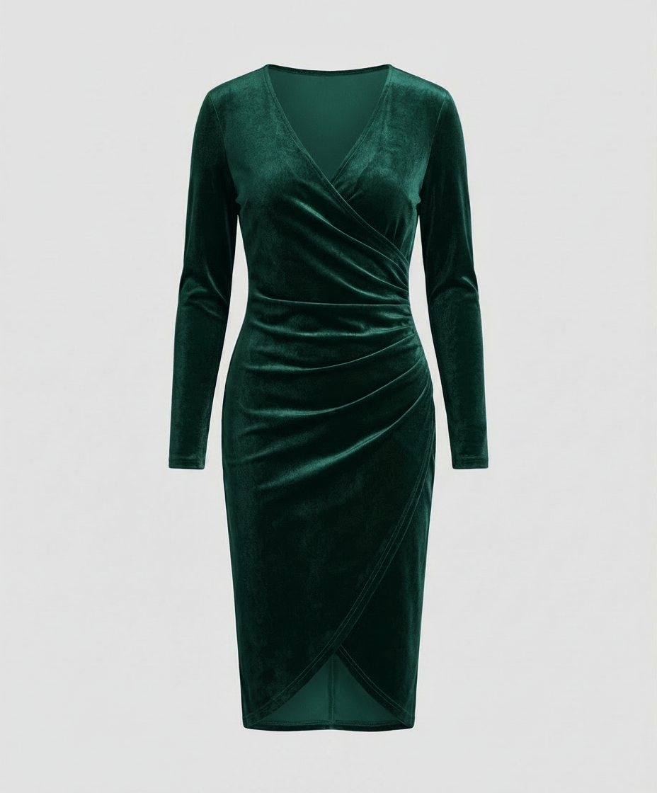 Elegant women's velvet dress