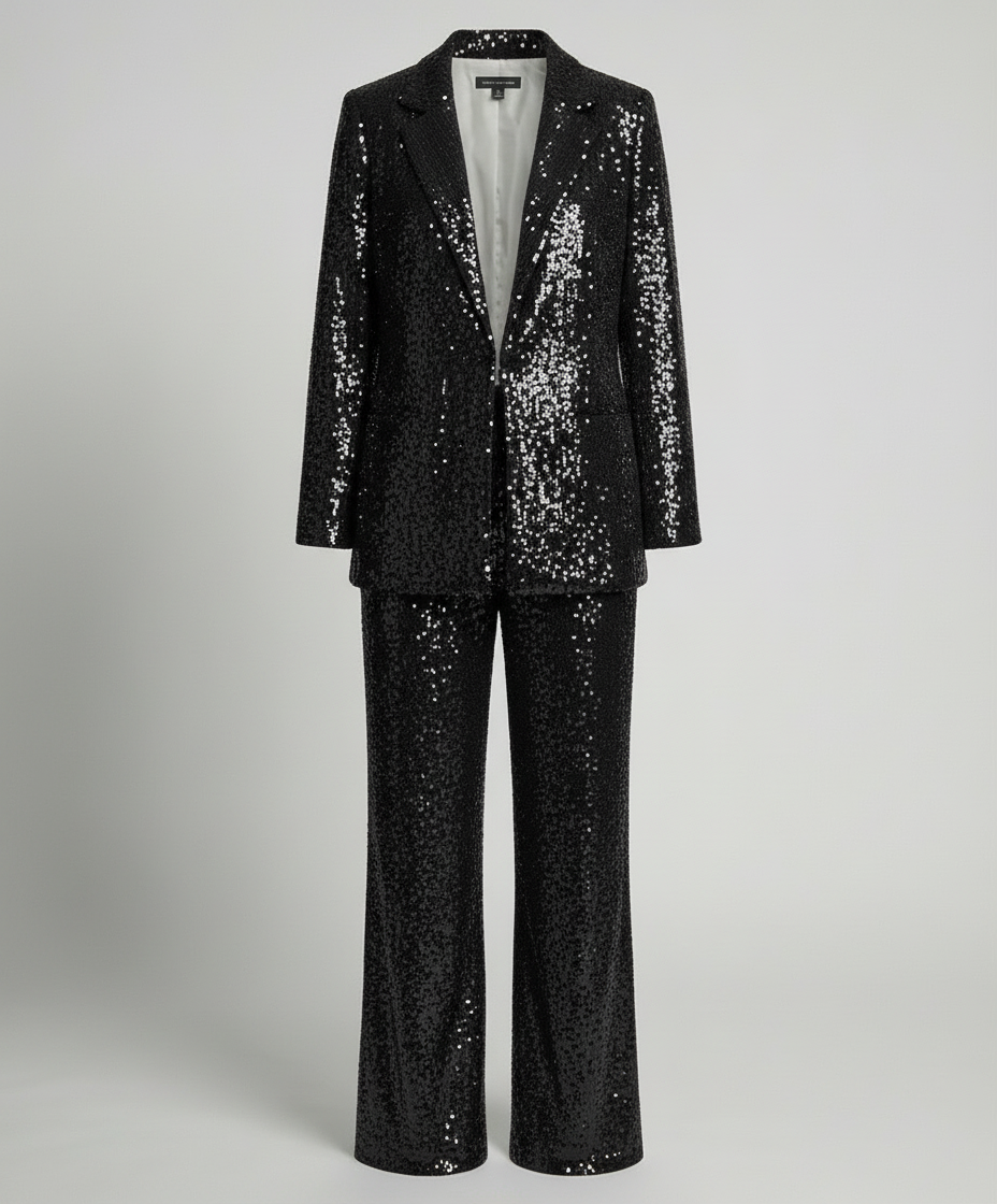 Glittering Elegant Blazer Suit Women