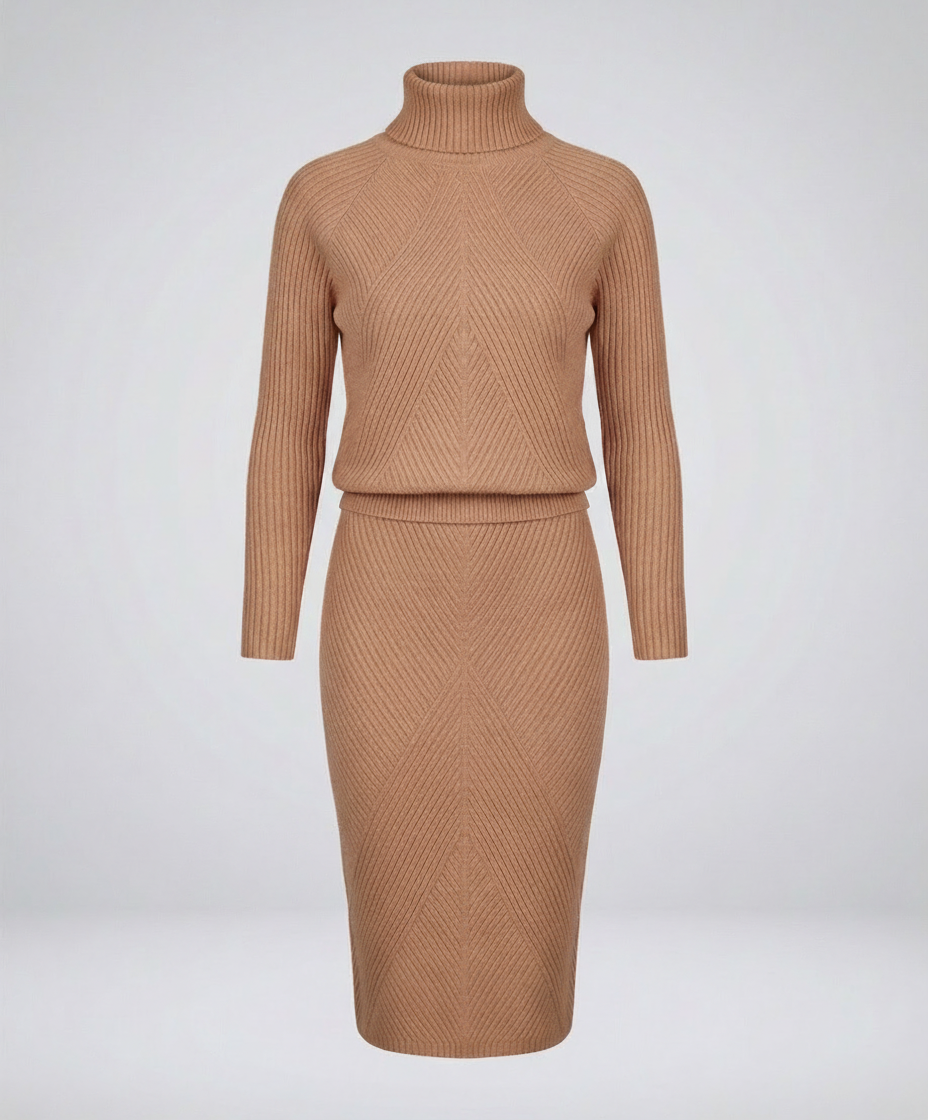 Cozy knitted dress women