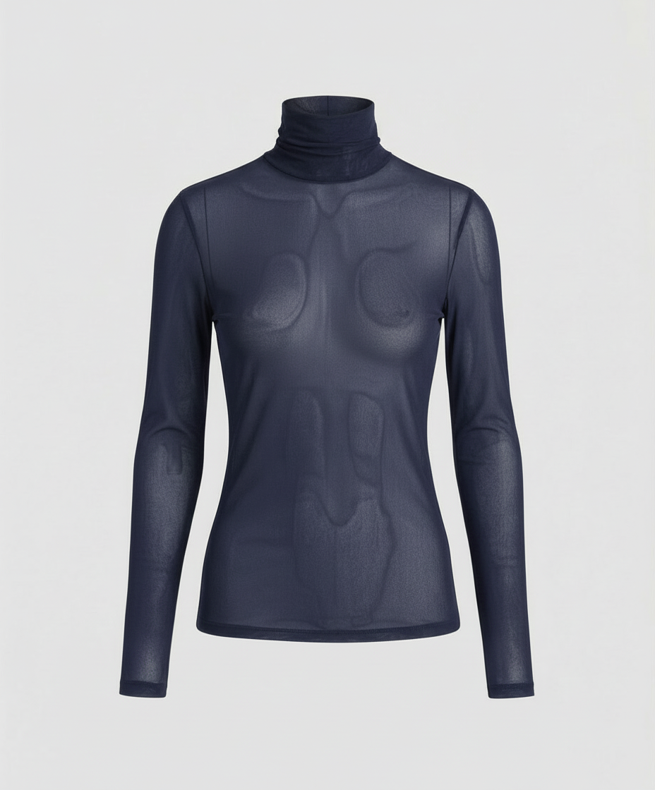 Transparent Turtleneck Blouse Women