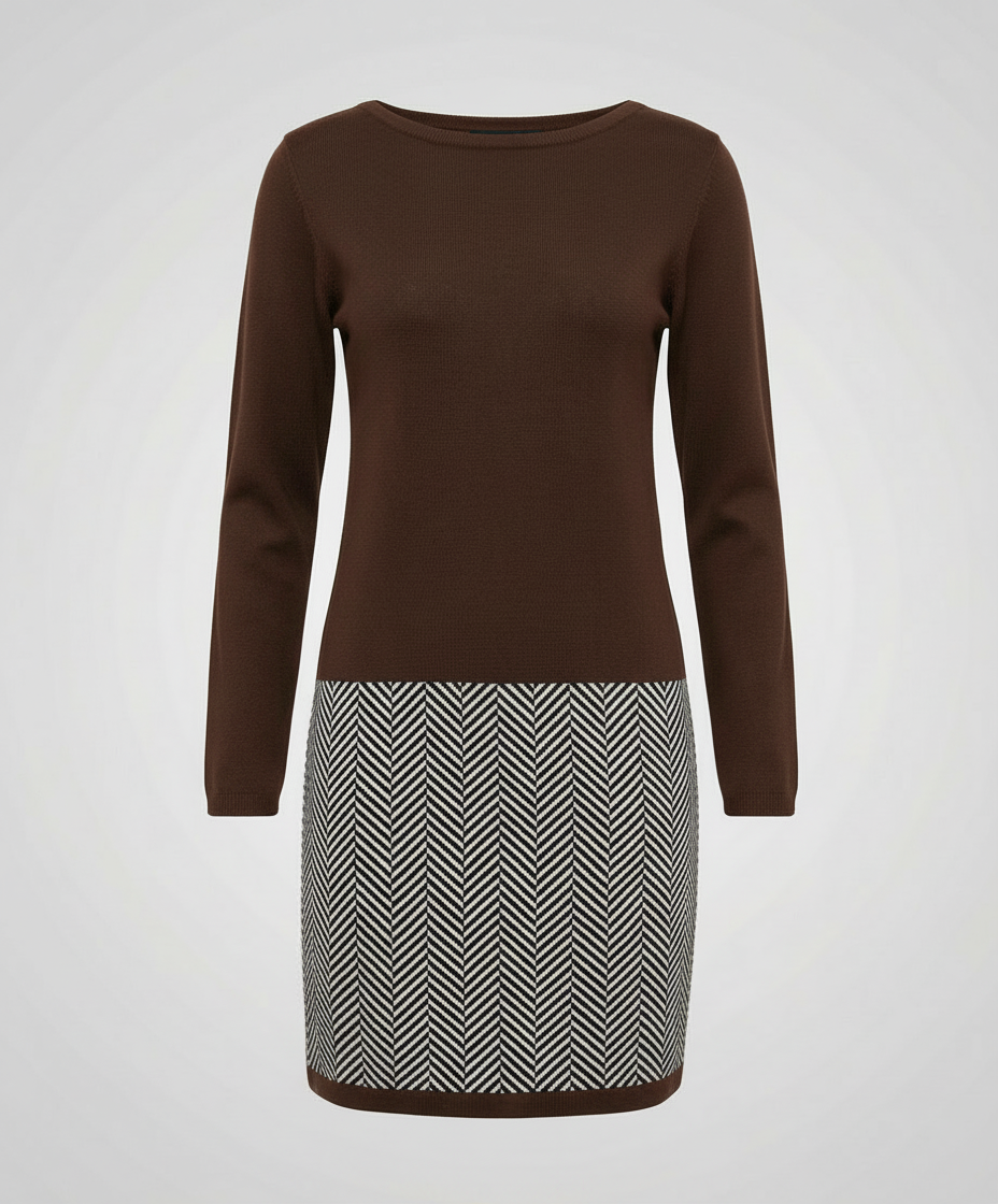Chic Houndstooth Dress Women