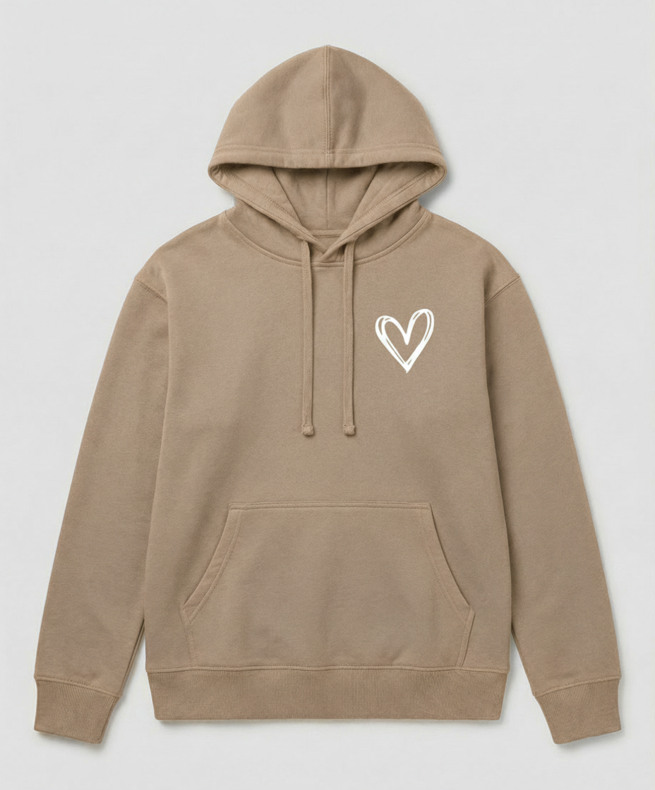 Hooded sweatshirt heart print women