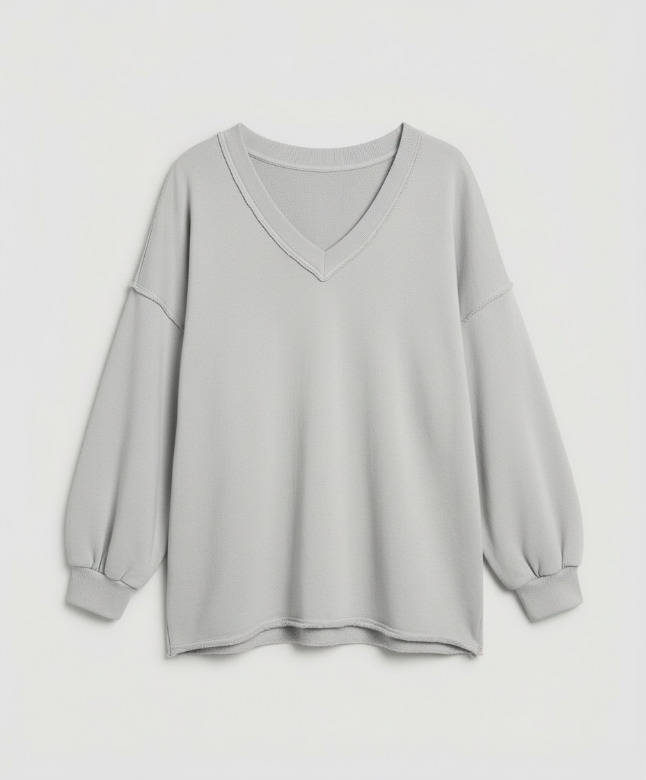 Oversized Women's V-Neck Sweatshirt