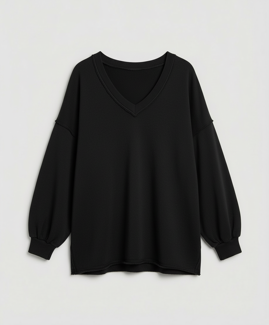 Oversized Women's V-Neck Sweatshirt