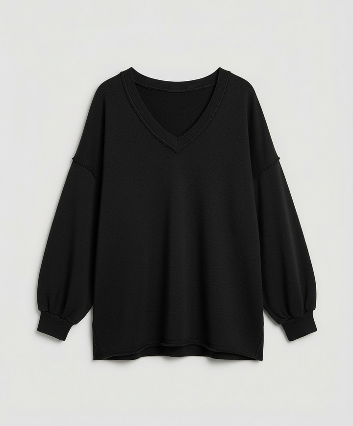 Oversized Women's V-Neck Sweatshirt