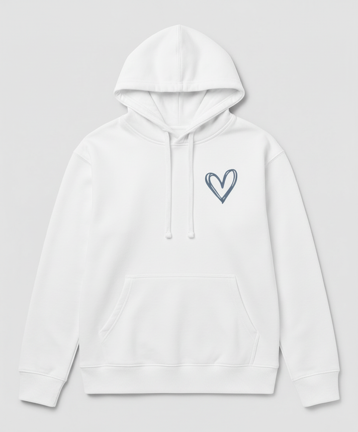 Hooded sweatshirt heart print women