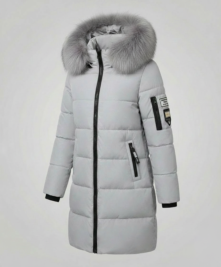 Windproof Ladies Puffer Coat Warm
