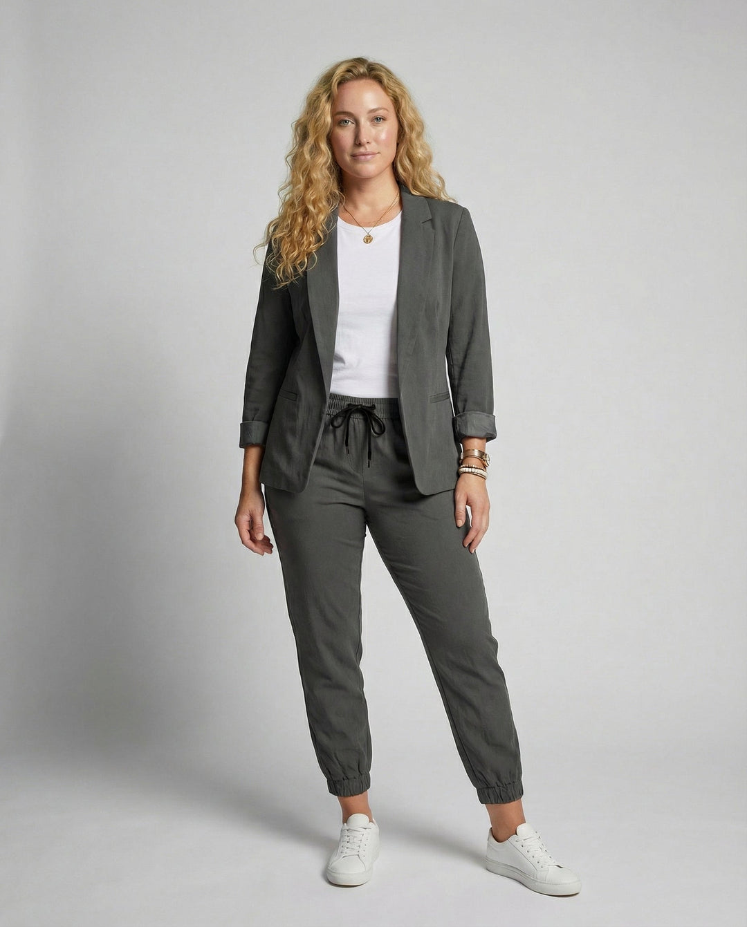 Elegant Blazer Jogger Women's Set