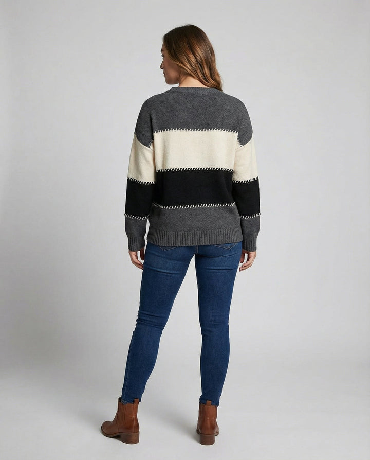 Loose stripe sweater women comfortable