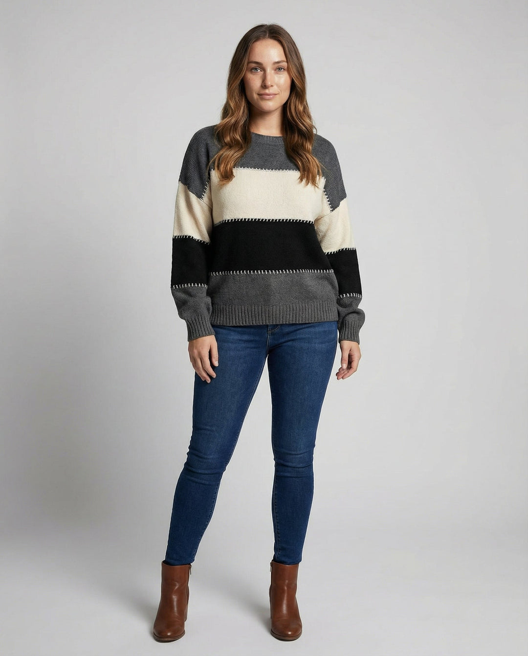 Loose stripe sweater women comfortable