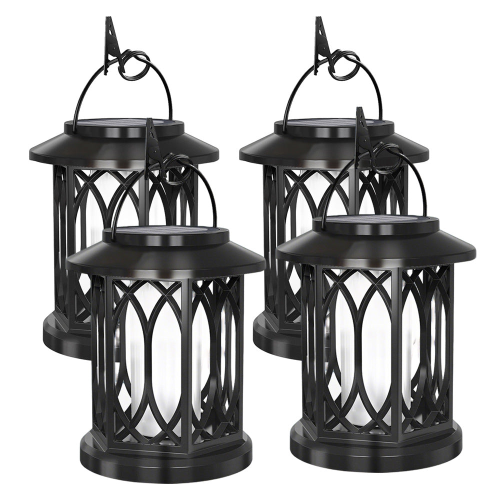 Decorative Solar Hanging Lantern With Metal Lattice Panels