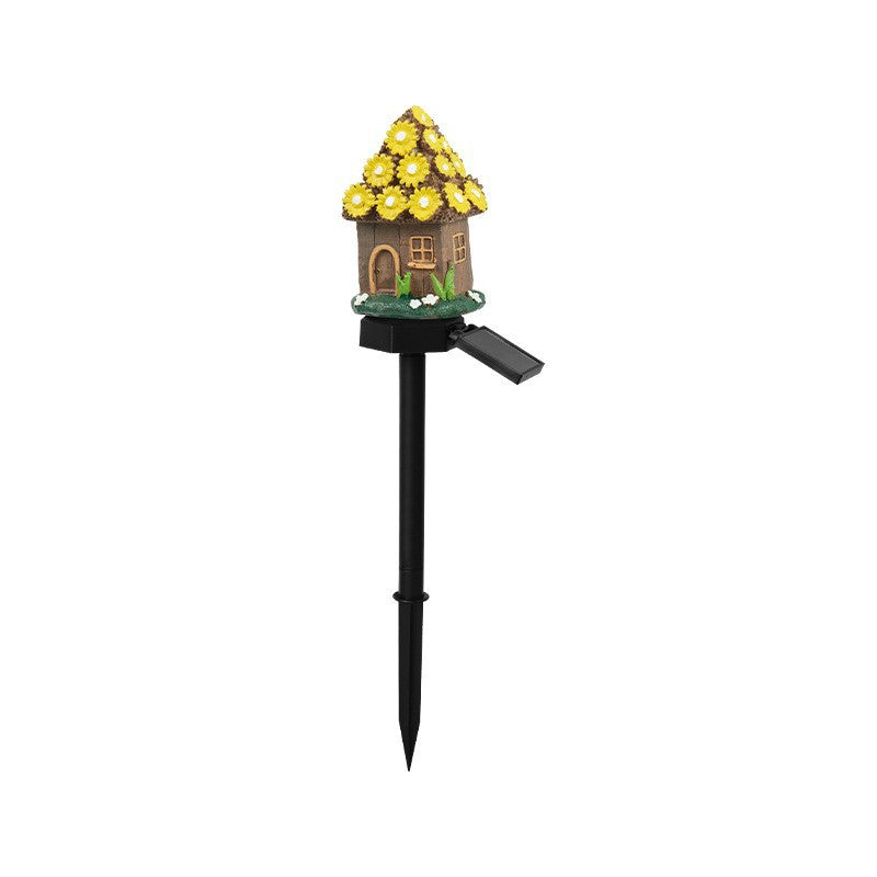 Solar Mushroom House Garden Stake Light With Rechargeable Battery