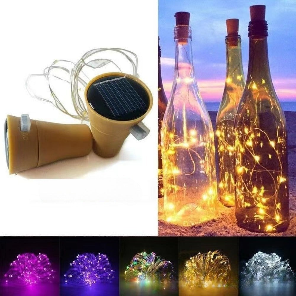 LED Bottle Stopper Fairy String Lights With Waterproof Battery Cap And Flexible Copper Wire