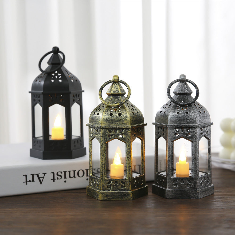 Moroccan Style Hexagonal Metal LED Lantern