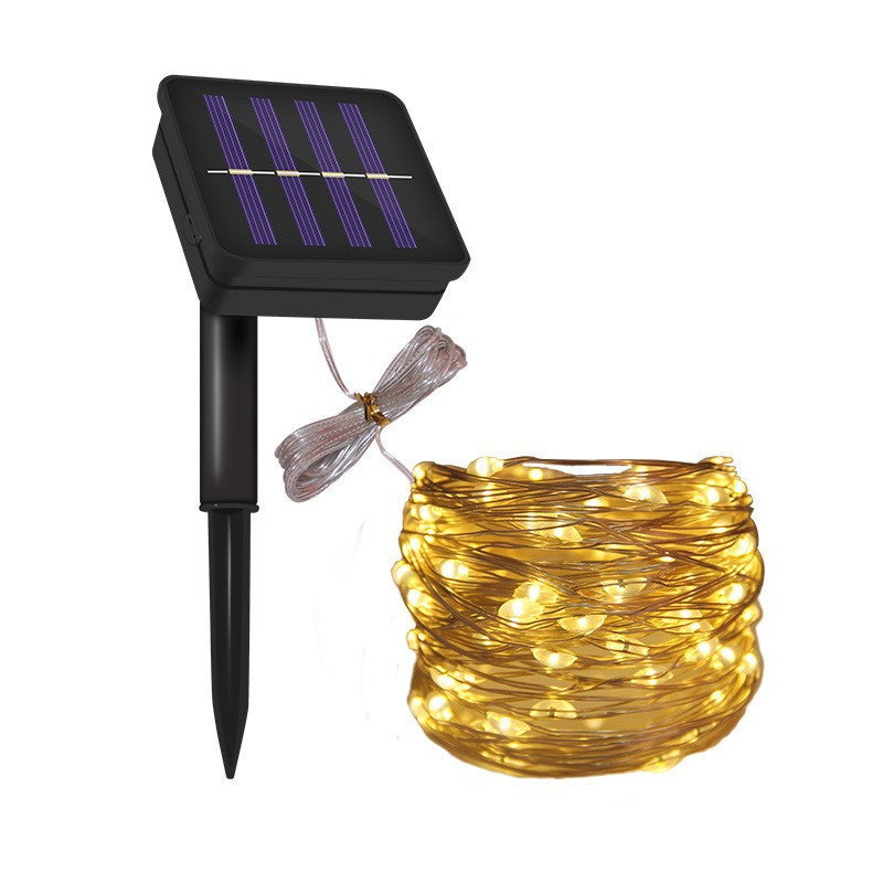 Ultra-Flexible Solar Micro-LED Fairy String Lights With Waterproof Ground-Mount Panel