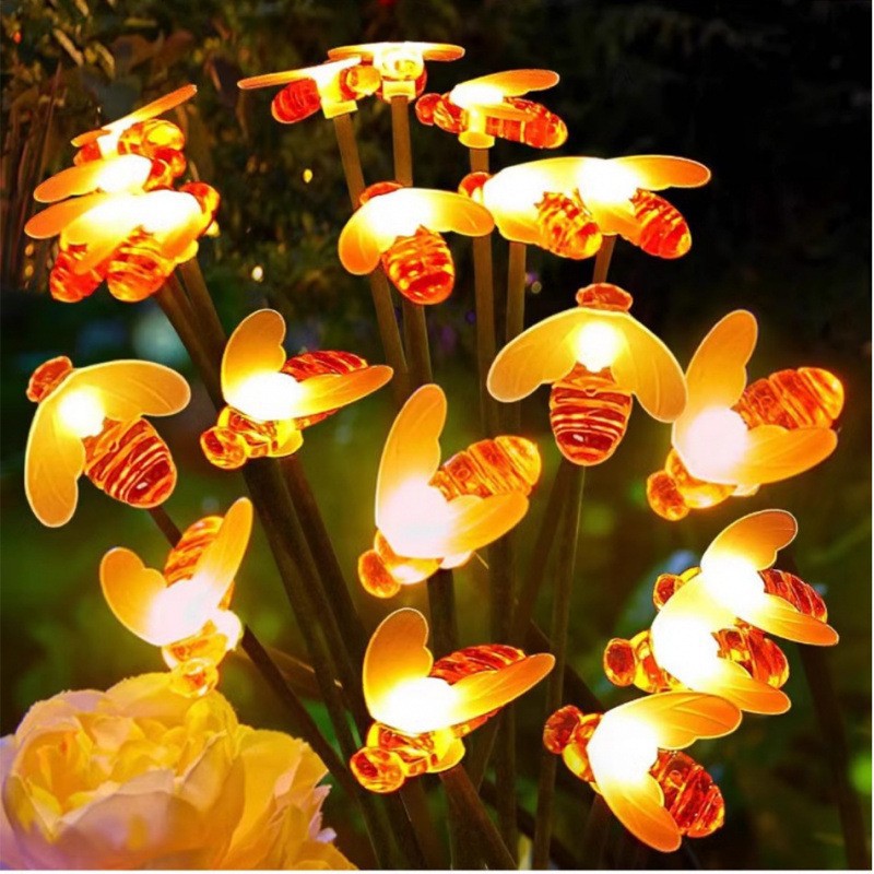 Decorative multicolor LED bee string lights outdoor waterproof garden decor