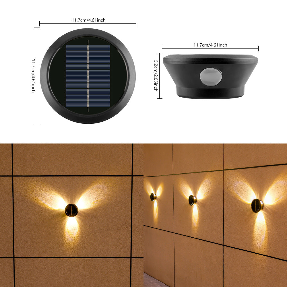 Outdoor Solar Wall Light Multi-Beam LED Decorative Accent