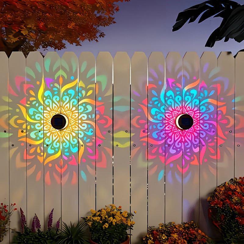 Solar Projection Garden Light With Decorative Floral Pattern And Dusk-To-Dawn Sensor