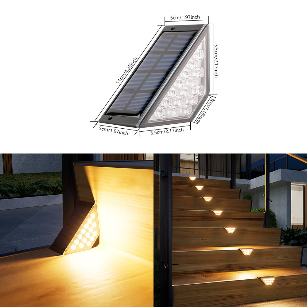 Triangular Solar Powered LED Corner Step Light