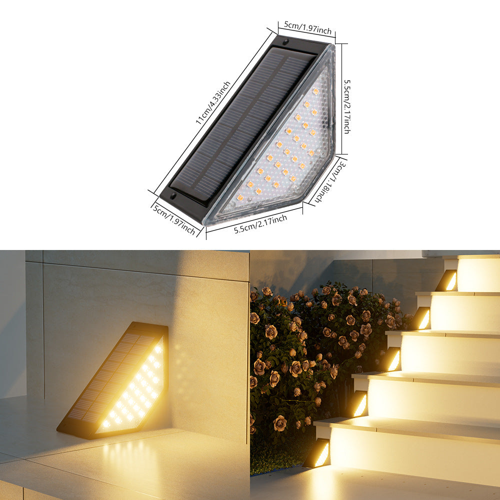 Triangular Solar Powered LED Corner Step Light