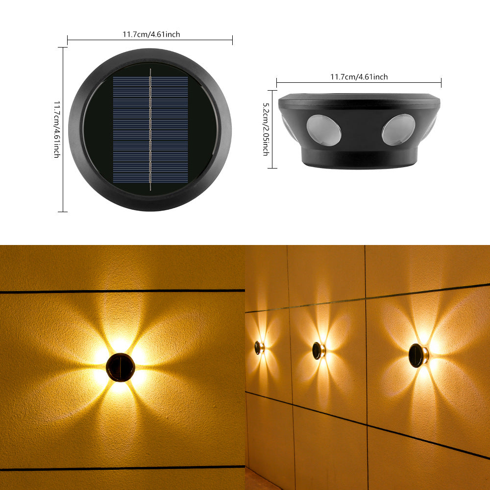 Outdoor Solar Wall Light Multi-Beam LED Decorative Accent