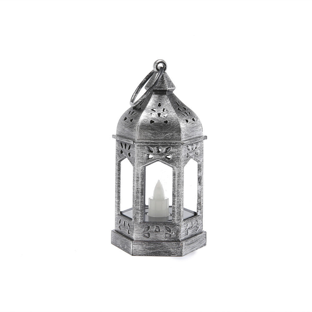 Moroccan Style Hexagonal Metal LED Lantern