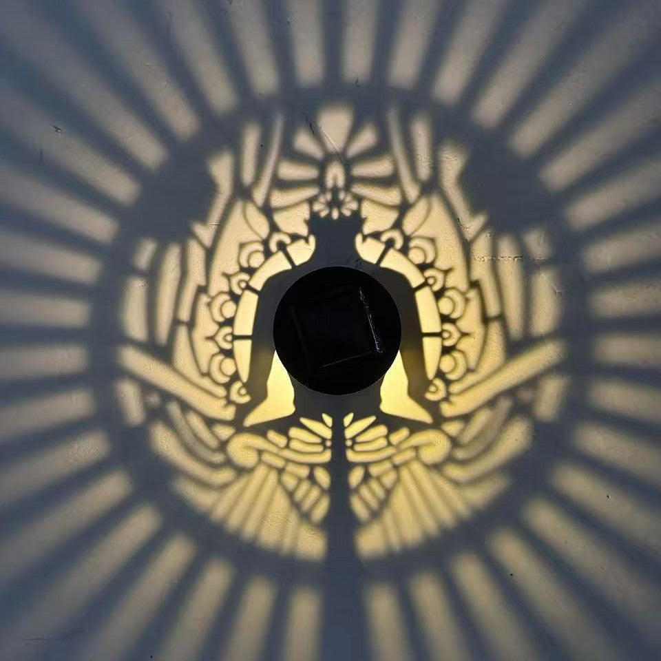 Decorative Solar RGB Mandala Projection Wall And Stake Garden Light