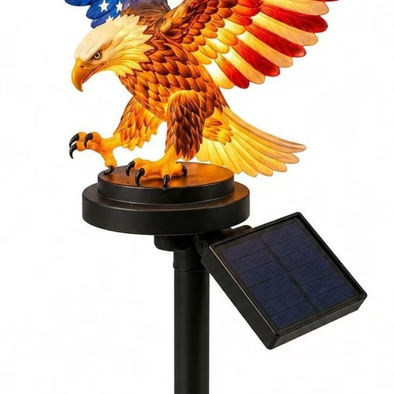 Patriotic Solar-Powered Illuminated Eagle Rooftop Statue Light