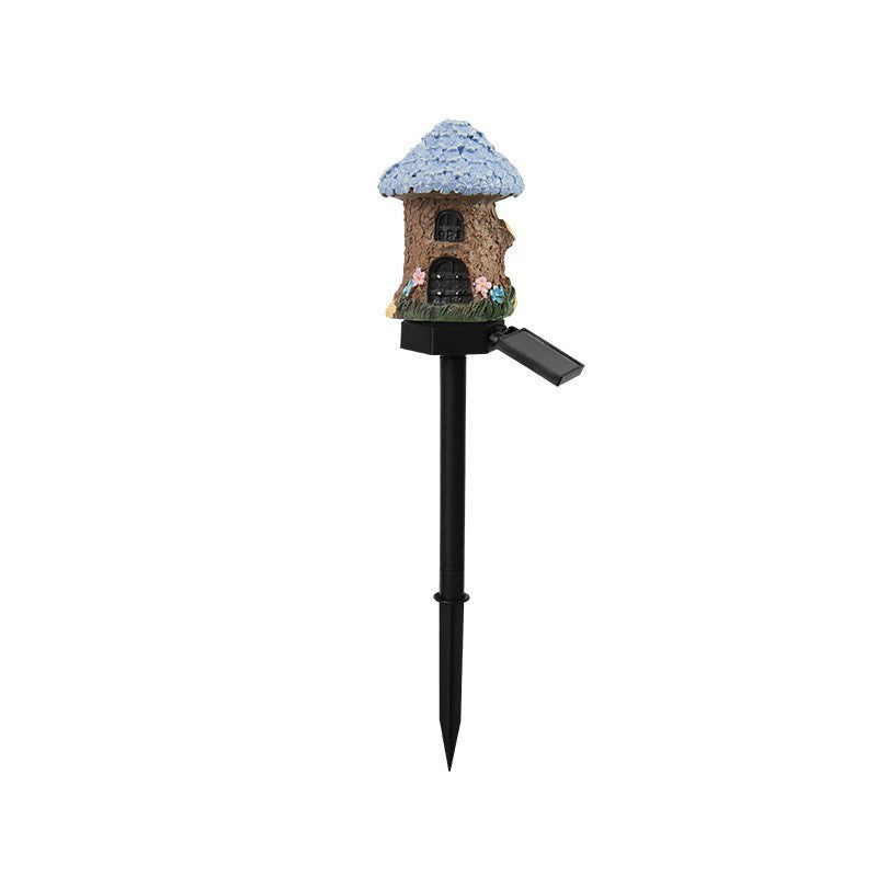 Solar Mushroom House Garden Stake Light With Rechargeable Battery