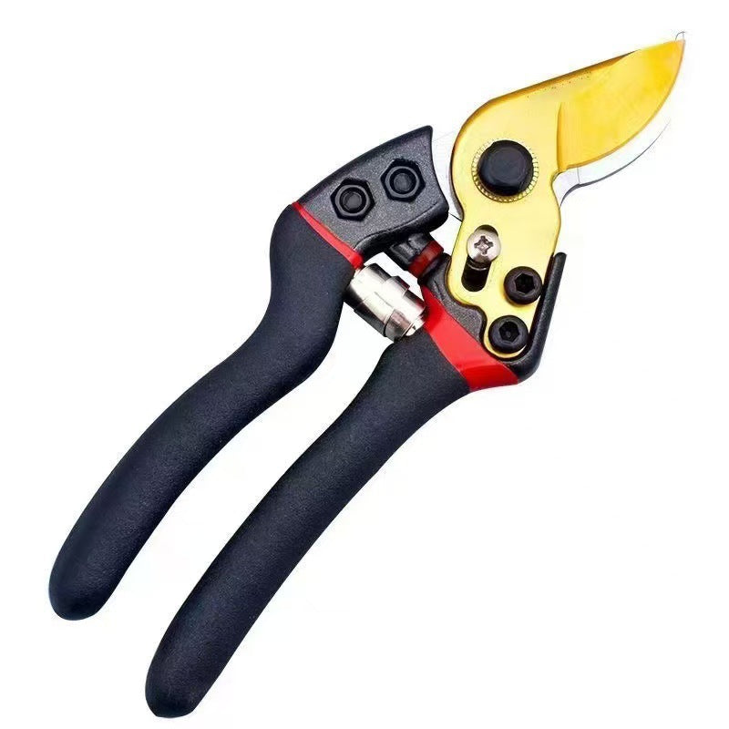 Ergonomic curved bypass pruning shears with non-slip foam grips House Growers