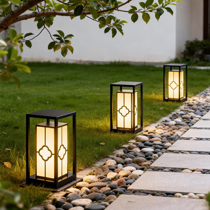 Japanese-Inspired LED Outdoor Lantern With Wooden Frame