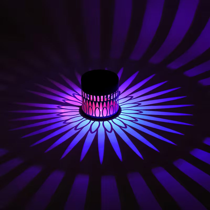 Solar Projection Garden Light With Decorative Floral Pattern And Dusk-To-Dawn Sensor