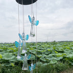 LED Solar Butterfly Wind Chime Garden Hanging Light Happy Growers