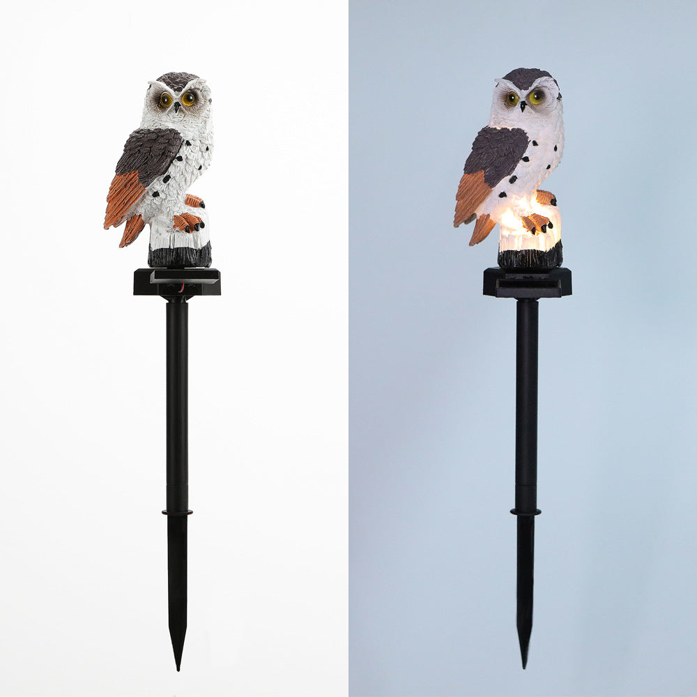 Solar-Powered Owl Garden Stake Light With Realistic Resin Perched Sculpture And Automatic Dusk-To-Dawn LED