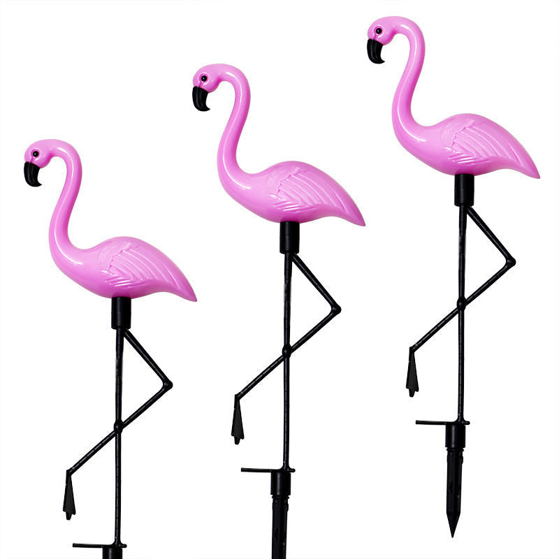 Decorative Solar Flamingo Lawn Stake With Adjustable Arm