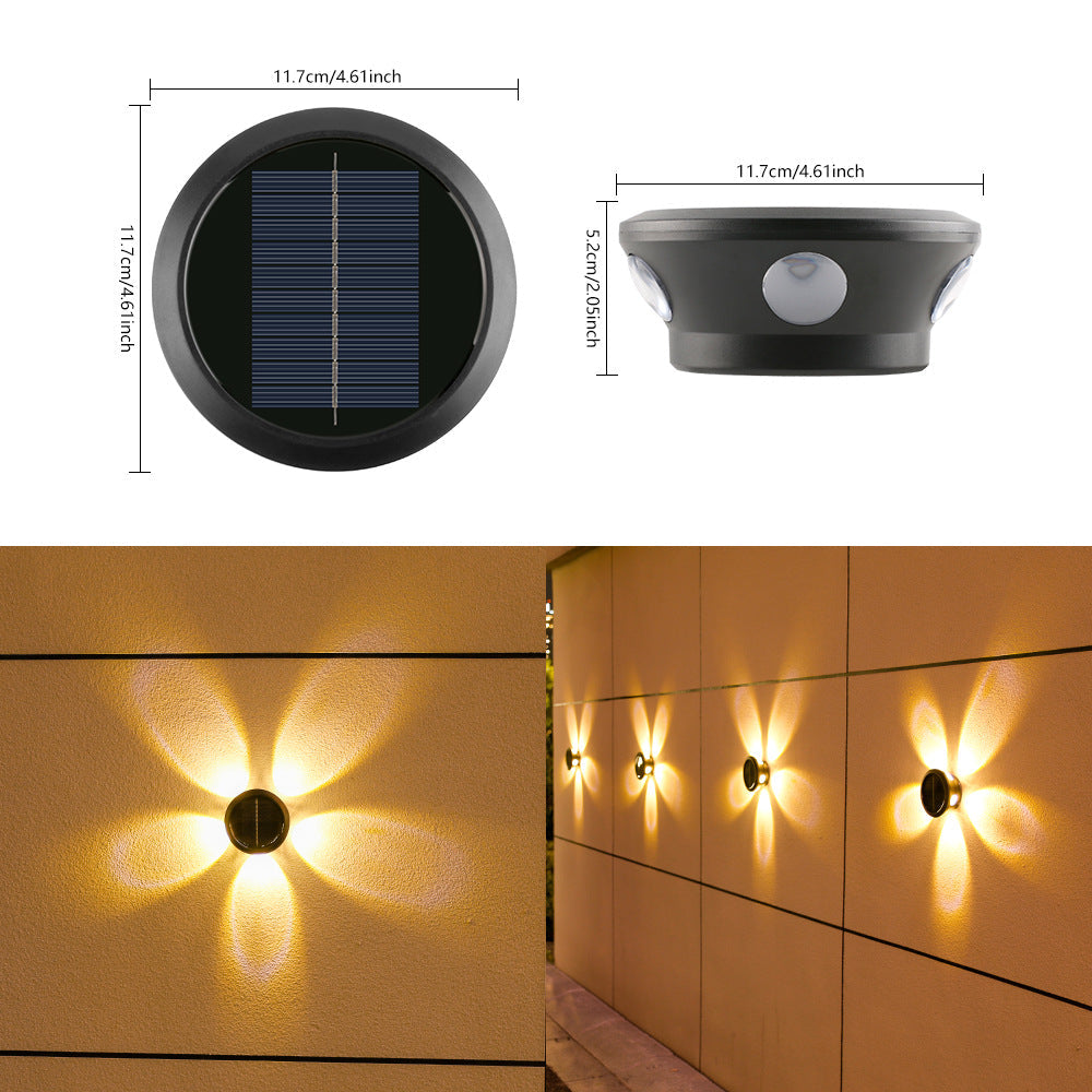Outdoor Solar Wall Light Multi-Beam LED Decorative Accent