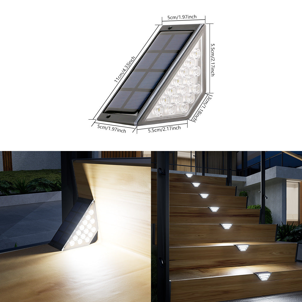 Triangular Solar Powered LED Corner Step Light