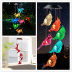 LED Solar Butterfly Wind Chime Garden Hanging Light Happy Growers