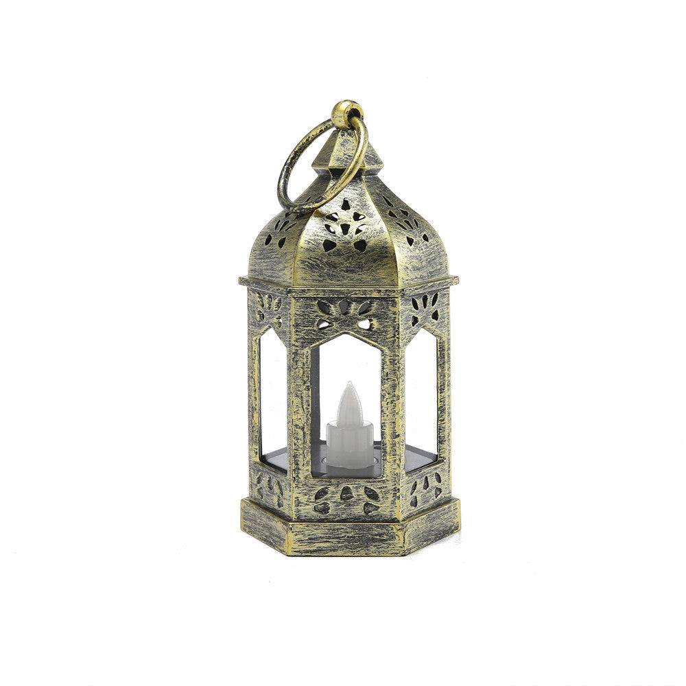 Moroccan Style Hexagonal Metal LED Lantern